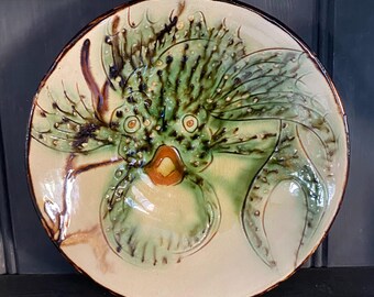 フランスビンテージ壁掛けセラミックフィッシュ陶器魚