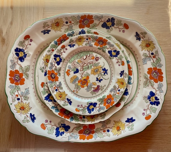 Rare Vintage Mason's Ironstone China in Green 'bible