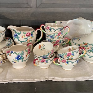 Vintage Royal Cauldon China Set in &#39;Victoria&#39; Pattern - Various Pieces