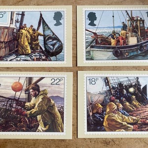 Set vintage di cartoline illustrate dell'ufficio postale, serie PHQ 55(b) 9/81