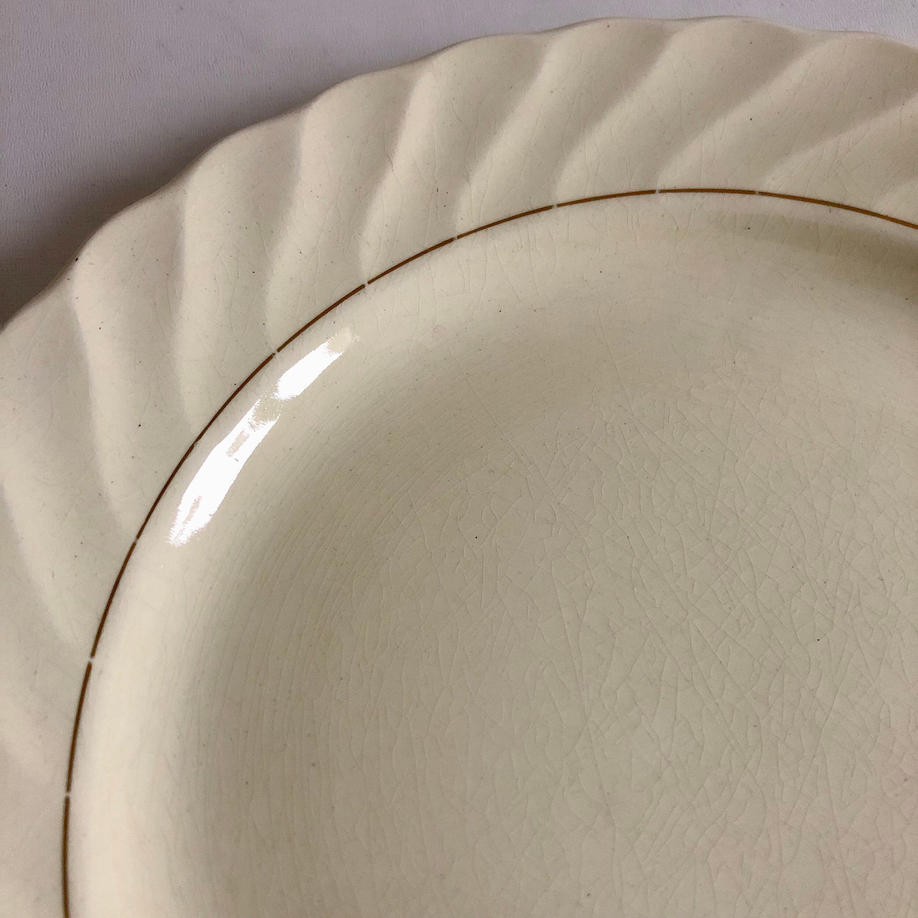 6 Assiettes Plates - Faience de Salins Service Biarritz