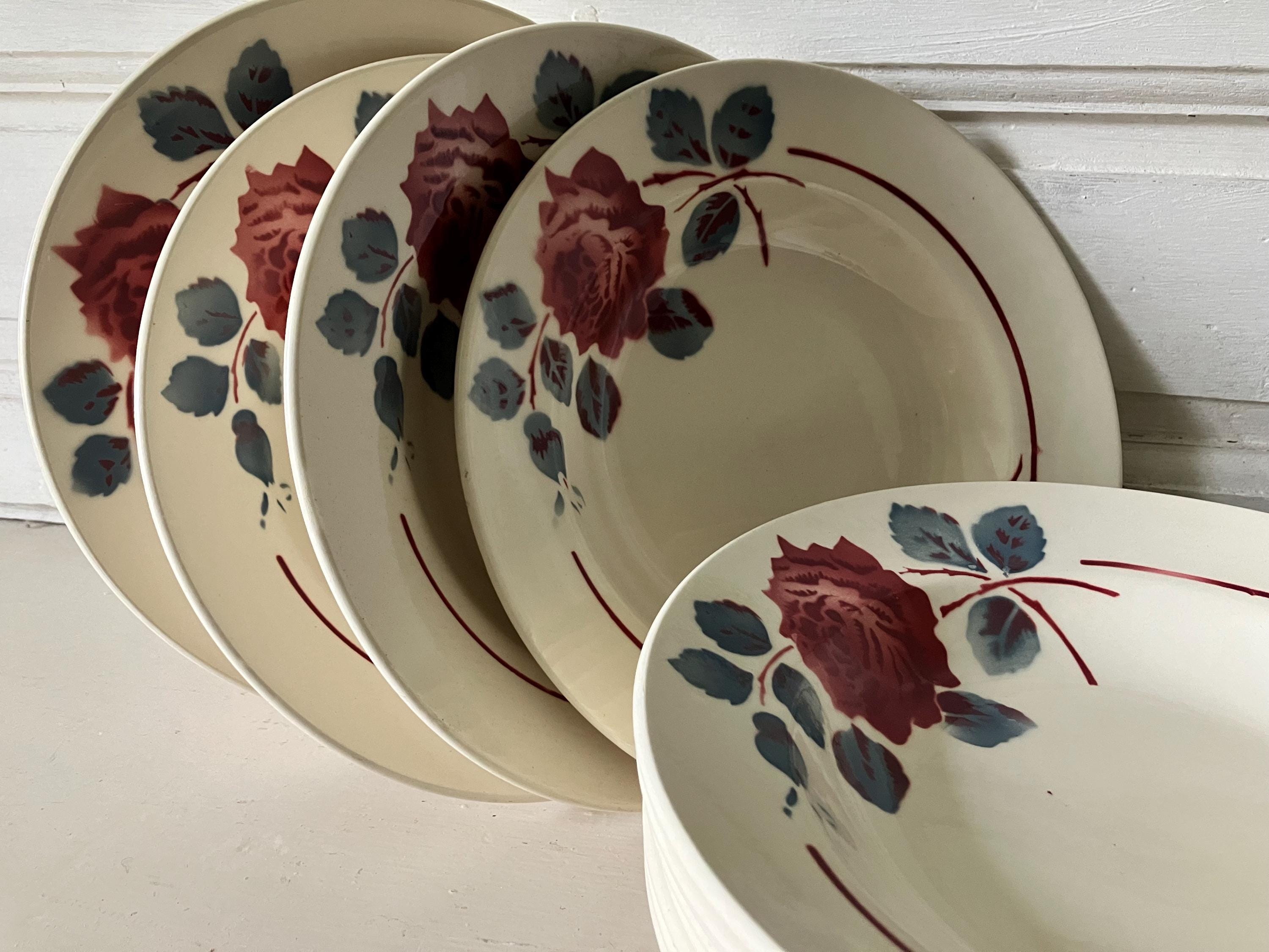 8 assiettes Badonviller modèle Louise - Brocante Le local à trouvailles