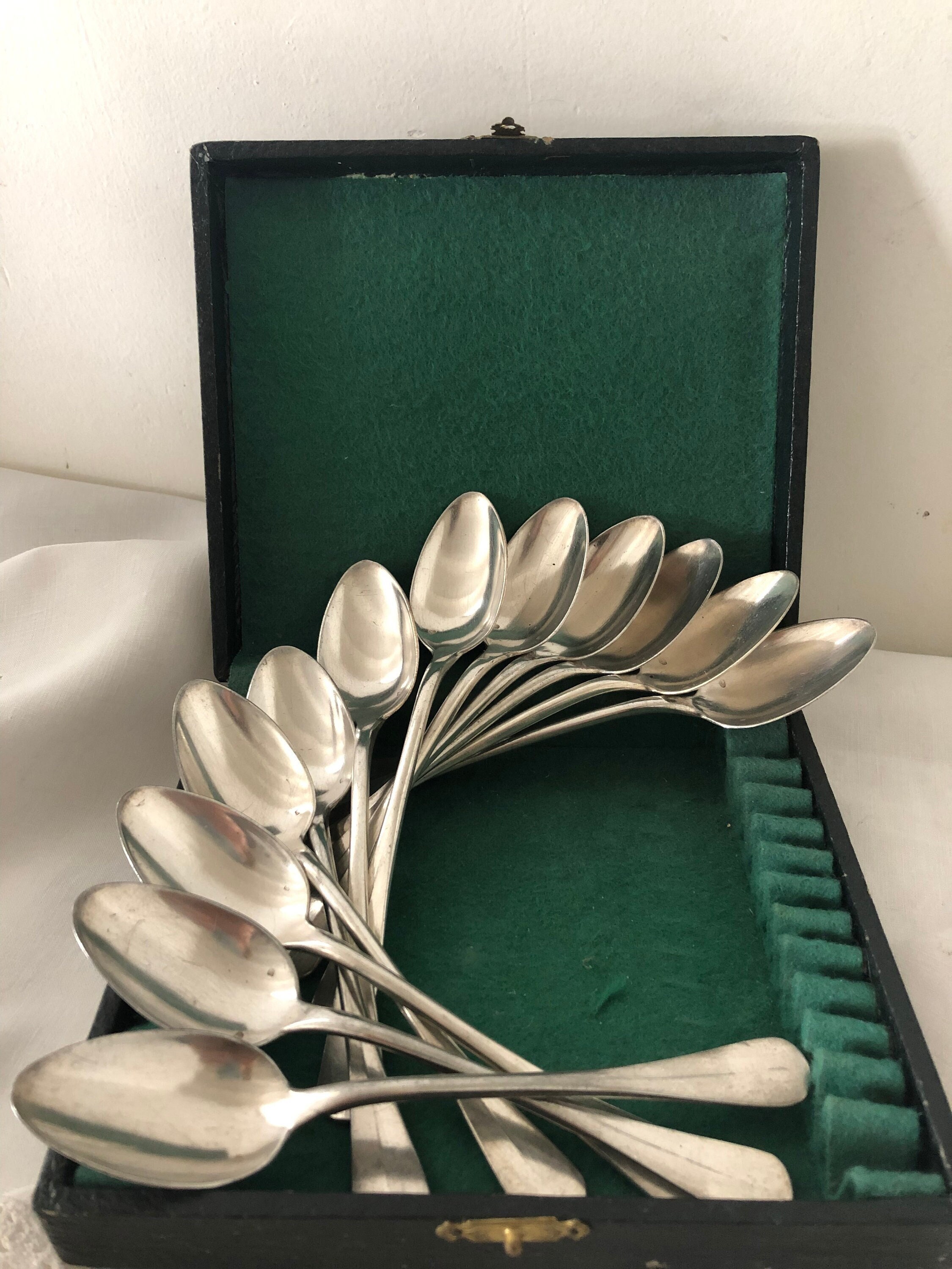 12 Cuillères à Café, Métal Argenté