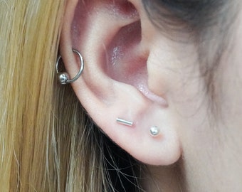 Bar stud earrings, Bar earrings, Minimal earrings, Line earrings, Bar studs, Silver bar earrings