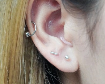 Bar stud oorbellen, Bar oorbellen, Minimale oorbellen, Line oorbellen, Bar studs, Zilveren bar oorbellen