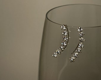 Pendientes de oruga de cristal brillante - Joyería llamativa única