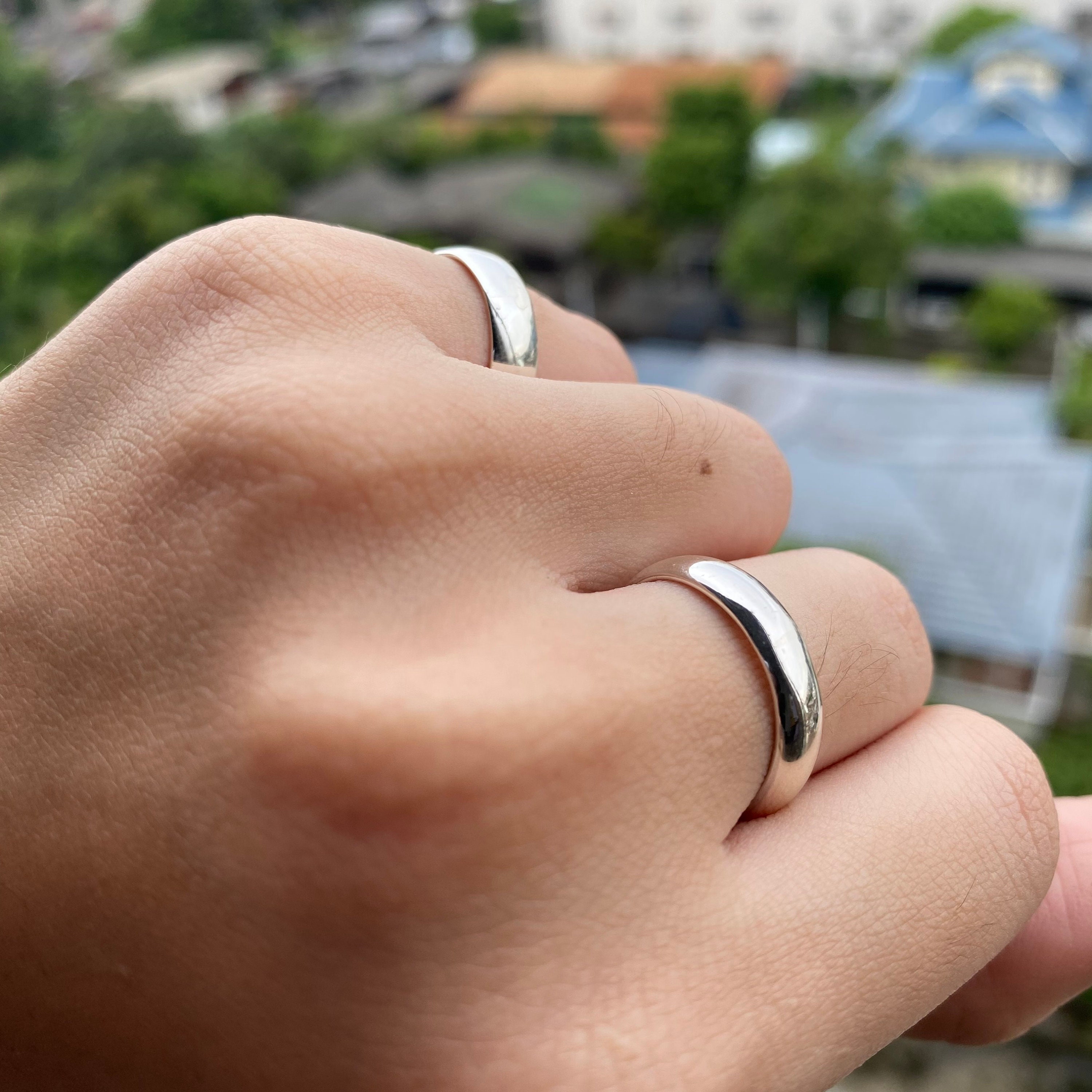 Solid 925 Sterling Silver Ring - 5mm Plain Band - Etsy