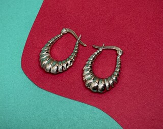 PHNIBIRD Orecchini A Cerchio Donna E Uomo – Modello A Spirale Croissant, Argento, Diametro 17 Mm, Ipoallergenici