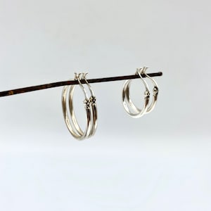 Boucles d'oreilles créoles en argent massif 925 avec taille disponible 20 mm 25 mm, cerceau de base en argent sterling