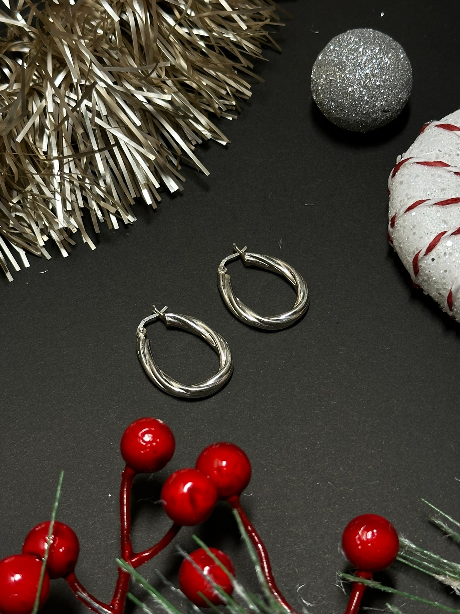 SILVER925 TWIST HOOP EARRINGS/シルバー/ピアス Amazon.com: 925 Sterling Silver Double Twist Hoop Earrings