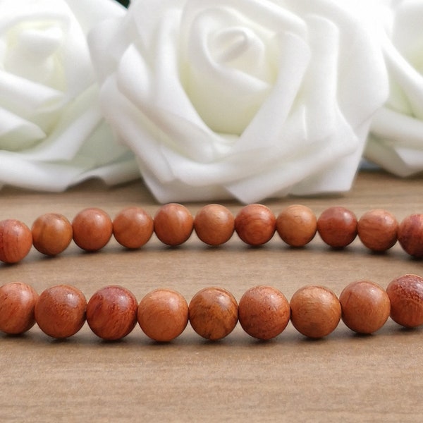 Simple Wood Bead Bracelet For Women, 8mm Wooden Beaded Bracelet For Men, Lightweight Natural Wood Stretchy Bracelet, Handmade Bracelet UK