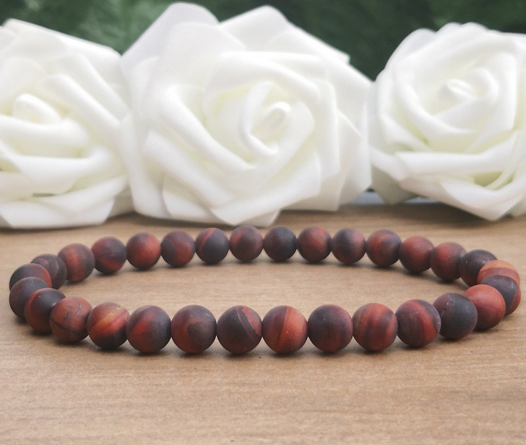 thumbnail image 2 of Natural Tiger's Eye Stone Beaded Bracelet - Stainless Steel, Adjustable, Handmade 2 of 10