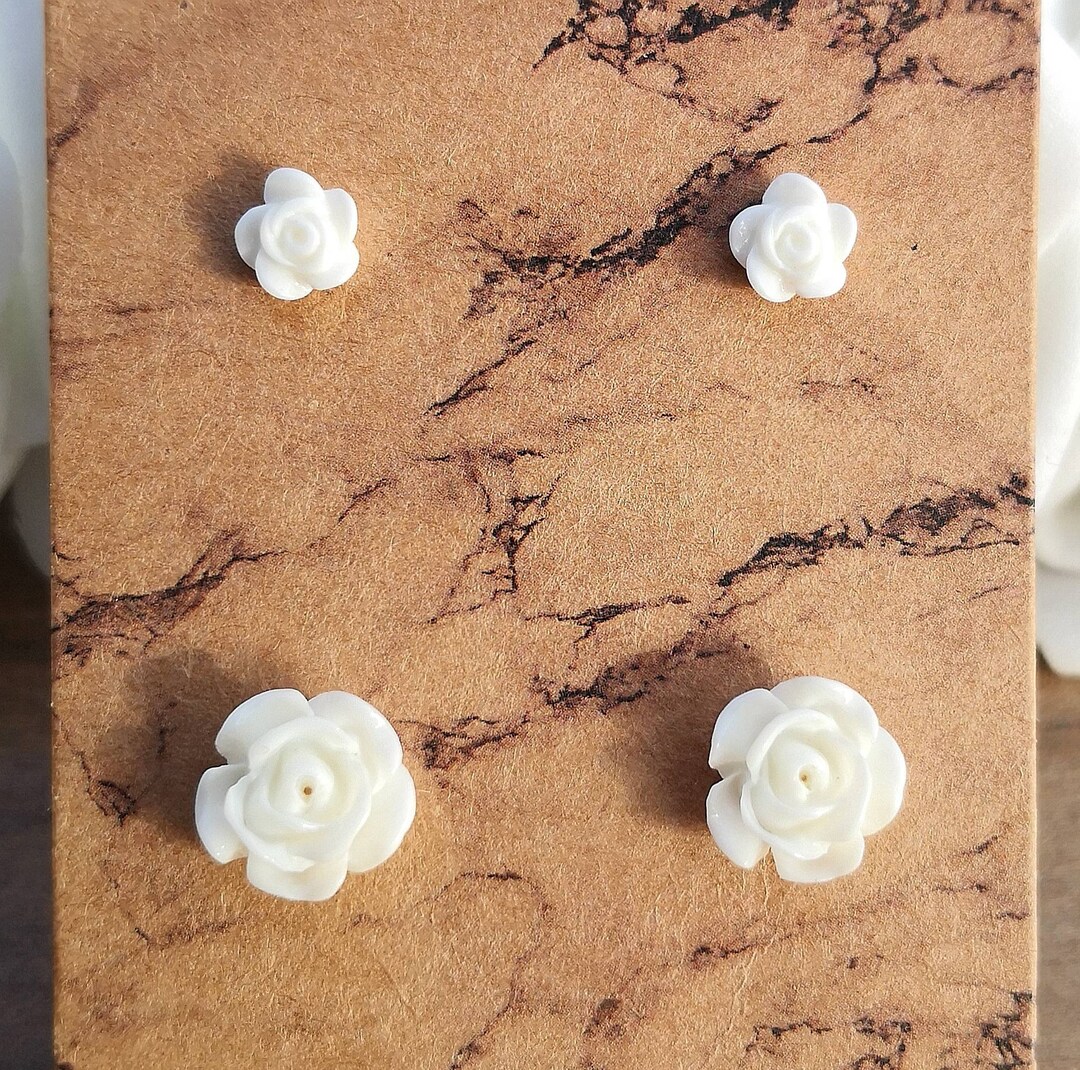 Beautiful White Stud With Drop Earrings
