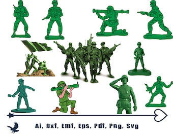 Army Men Silhouette Cut File Green Army Men SVG Vector Army Men Clipart Army Men Svg Jpg Eps Pdf Png Dxf Download SC1014