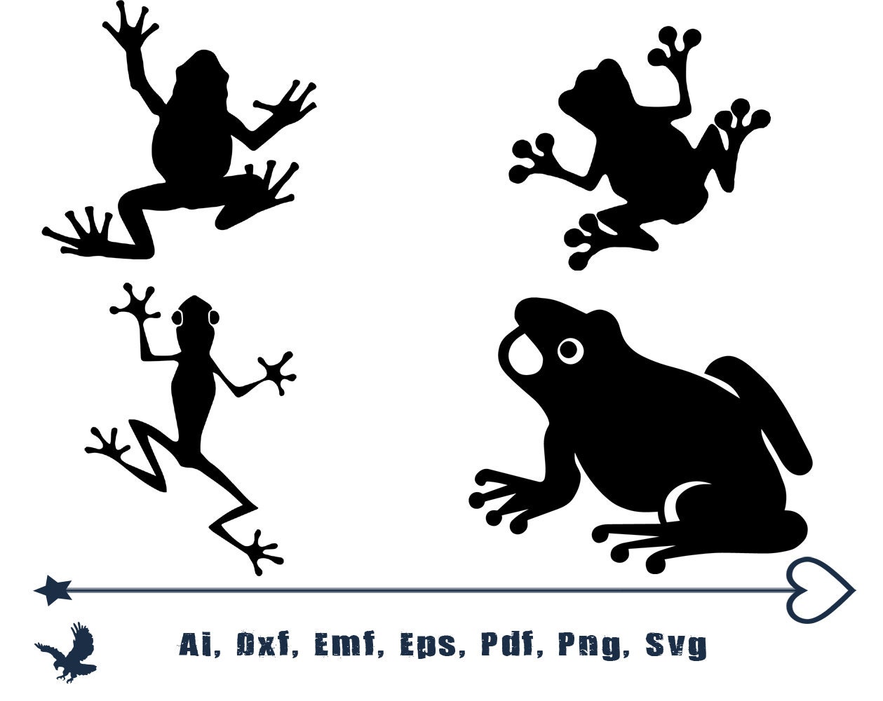 FROG SVG Frog Clipart Frog Silhouette Frog Vector Frog | Etsy