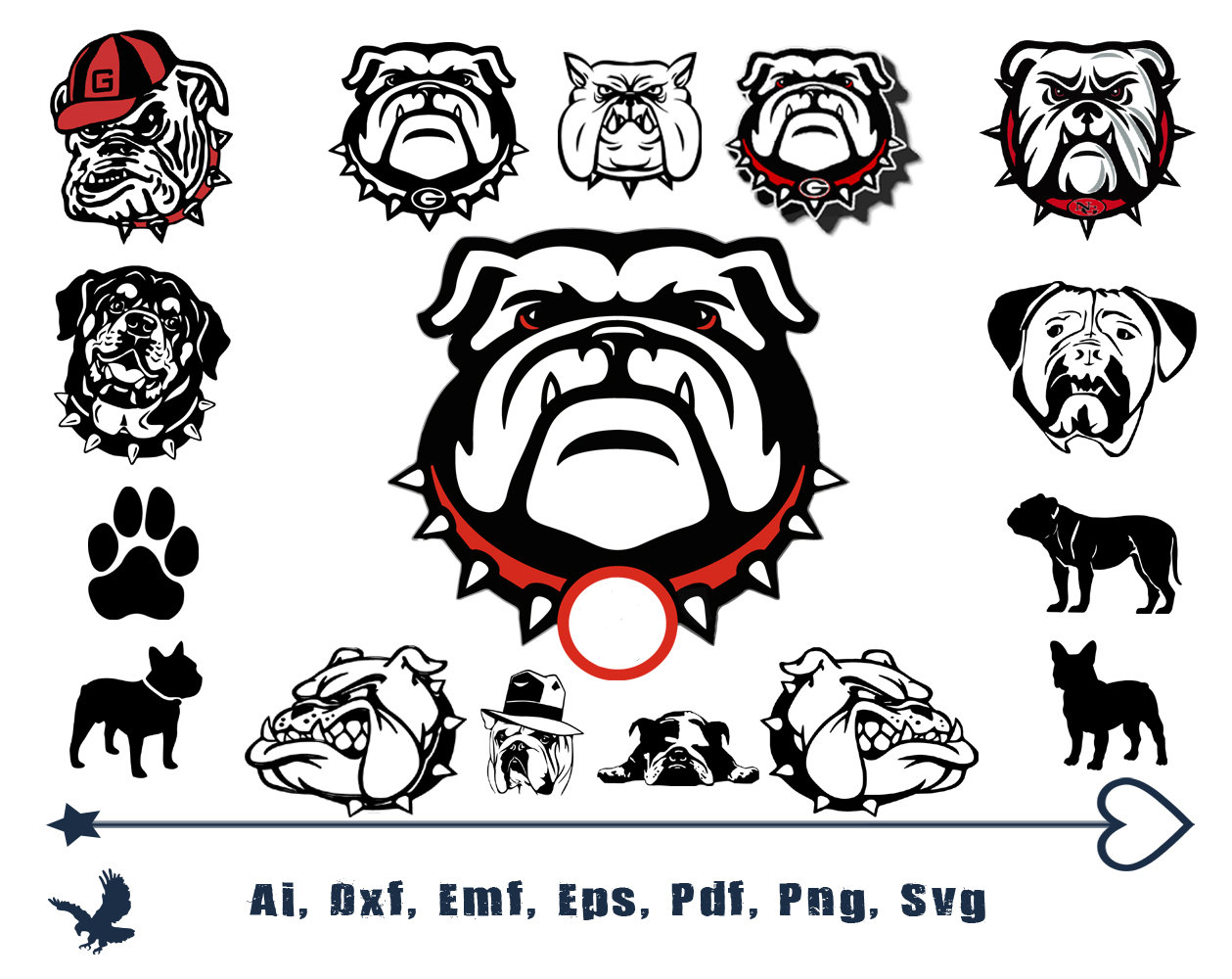 Bulldog SVG for cutting machines SVG Files Clipart Circut | Etsy