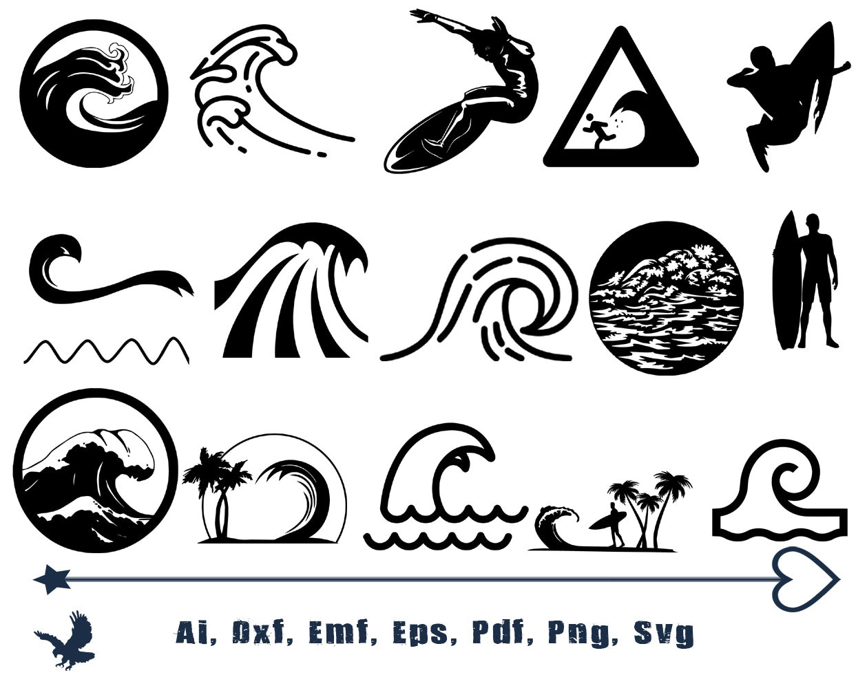 Download Wave SVG Bundle Wave SVG Wave Clipart Wave Cut Files For | Etsy