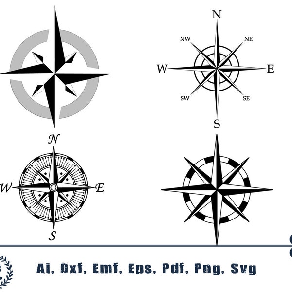 Compass SVG, Compass Clipart, Adventure SVG, Travel Svg Files, Svg Files for Cricut, Silhouette