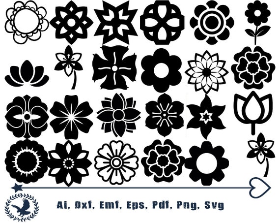 Flower Vectors Flower SVG PNG EPS Dxf Ai for Cricut 