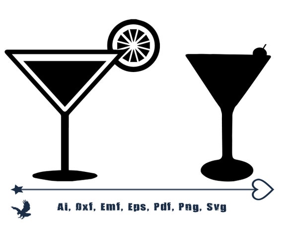 Download Martini Glass SVG Silhouette Cut Files Cricut Cut Files ...