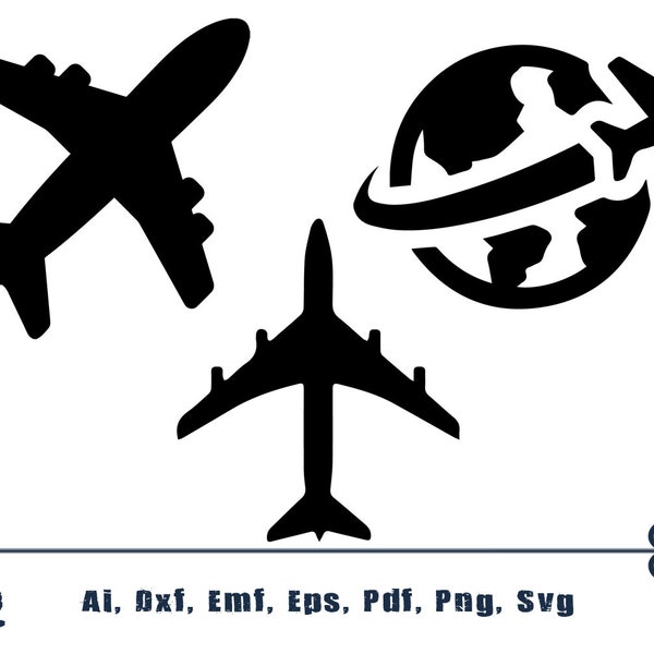 Airplane SVG / Airplane Clipart / Planes Clipart / Airplane Silhouette / Airplane SVG Bundle / SVG Files for Cricut / Silhouette Files