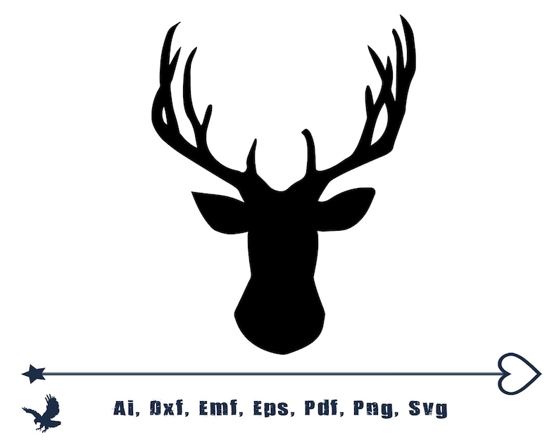 Deer SVG Hunting SVG File Buck Clipart Head Silhouette Clip image 0.