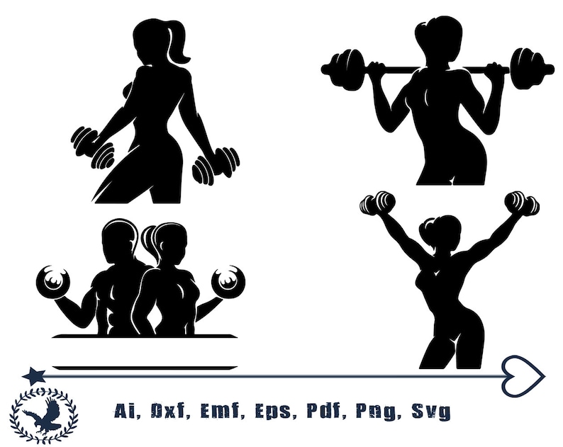 Fitness Crossfit Gym Women Silhouettesvg - Etsy