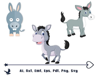 Donkey SVG - Donkey SVG Files - Donkey Clipart - Donkey Dxf - Farm Svg - Donkey Silhouette - Animal Svg - Donkeys Svg - Donkeys Svg Files
