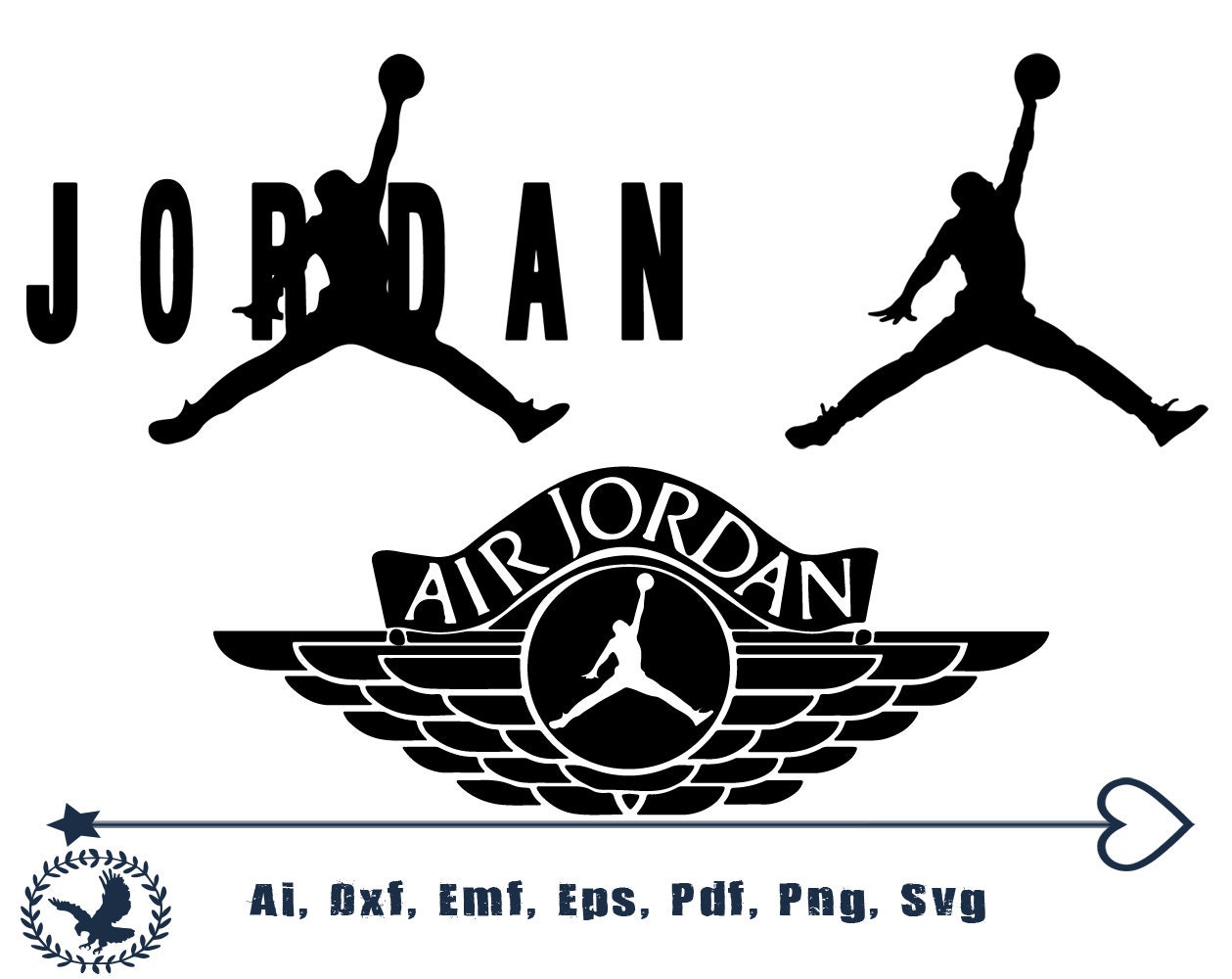 black air jordan logo