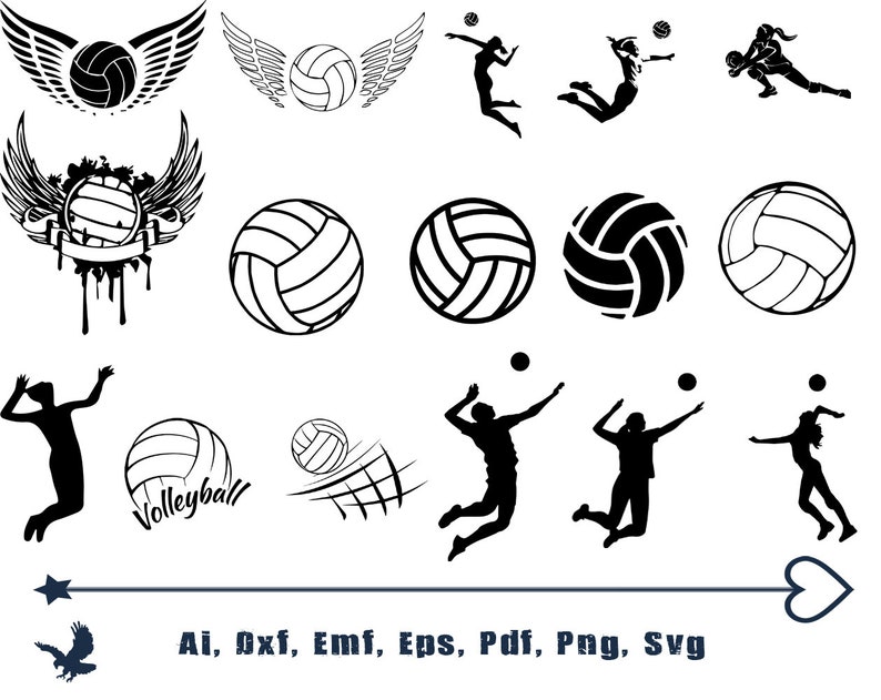 Download Volleyball SVG Cut Files Bundle Monogram Frames SVG | Etsy