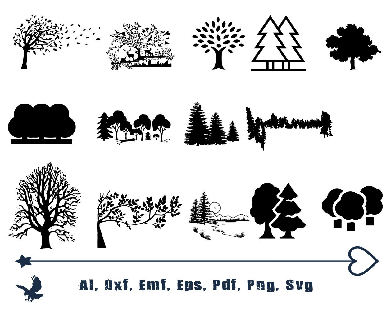 Forest SVG Bundle Forest SVG Tree SVG Forest Clipart Cut | Etsy