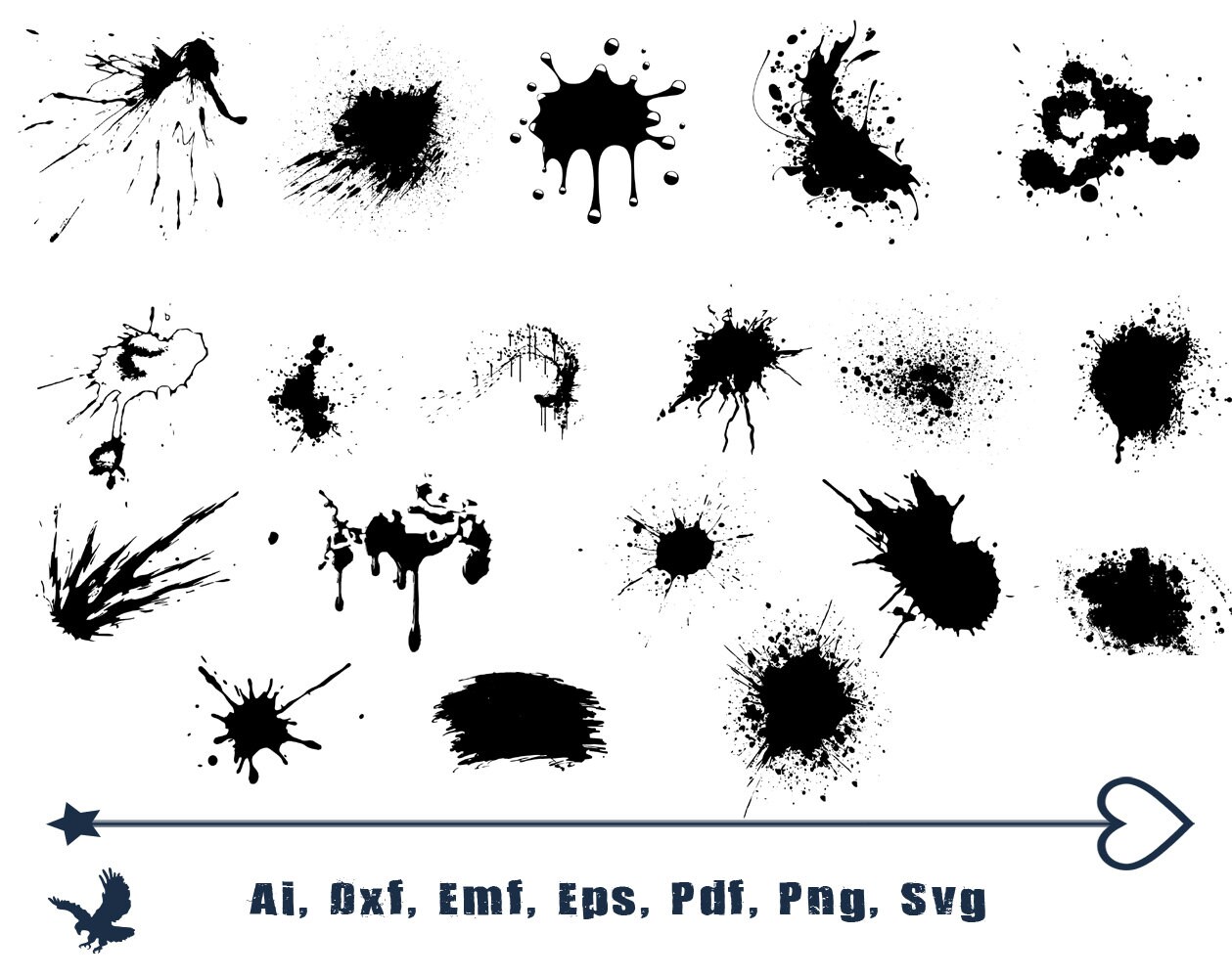 Splatter svg file paint splat digital file splatter vector | Etsy