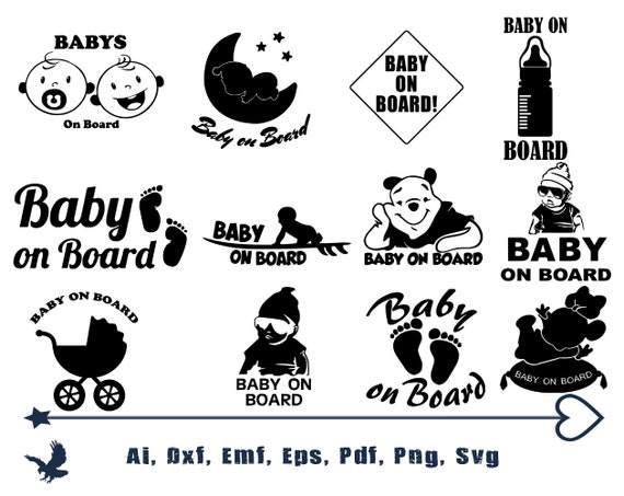 Download Baby Mermaid On Board Svg Eps Png Files For Cutting Machines Etsy
