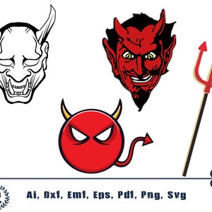 Devil in Svg , devil silhouette , devil cricut ,dxf, eps, svg , instant download