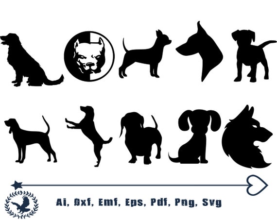 Download Dog Silhouettes Dog Svg Bundle Bulldog Svg Dog Clipart Etsy PSD Mockup Templates