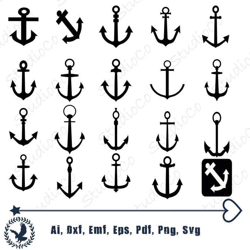 Anchor png Anchor Digital Cut Files Bundle Anchor Clipart Anchor EPS Anchor SVG Digital Files Vector Anchor Anchor DXF