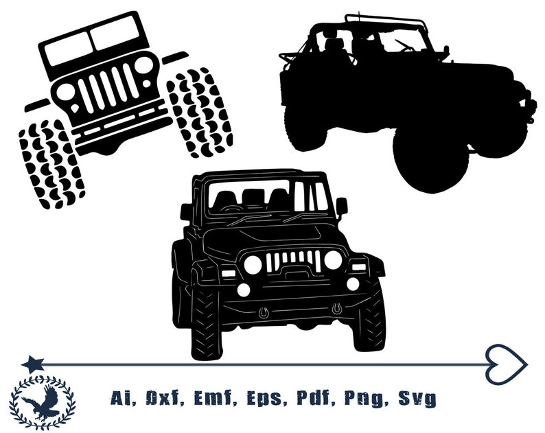 Download Jeep SVG EPSDXF for Cutting silhouette | Etsy