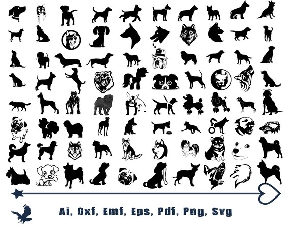 Download 80 Dog Silhouettes Dog Svg Bundle Bulldog Svg Dog Clipart Etsy 3D SVG Files Ideas | SVG, Paper Crafts, SVG File
