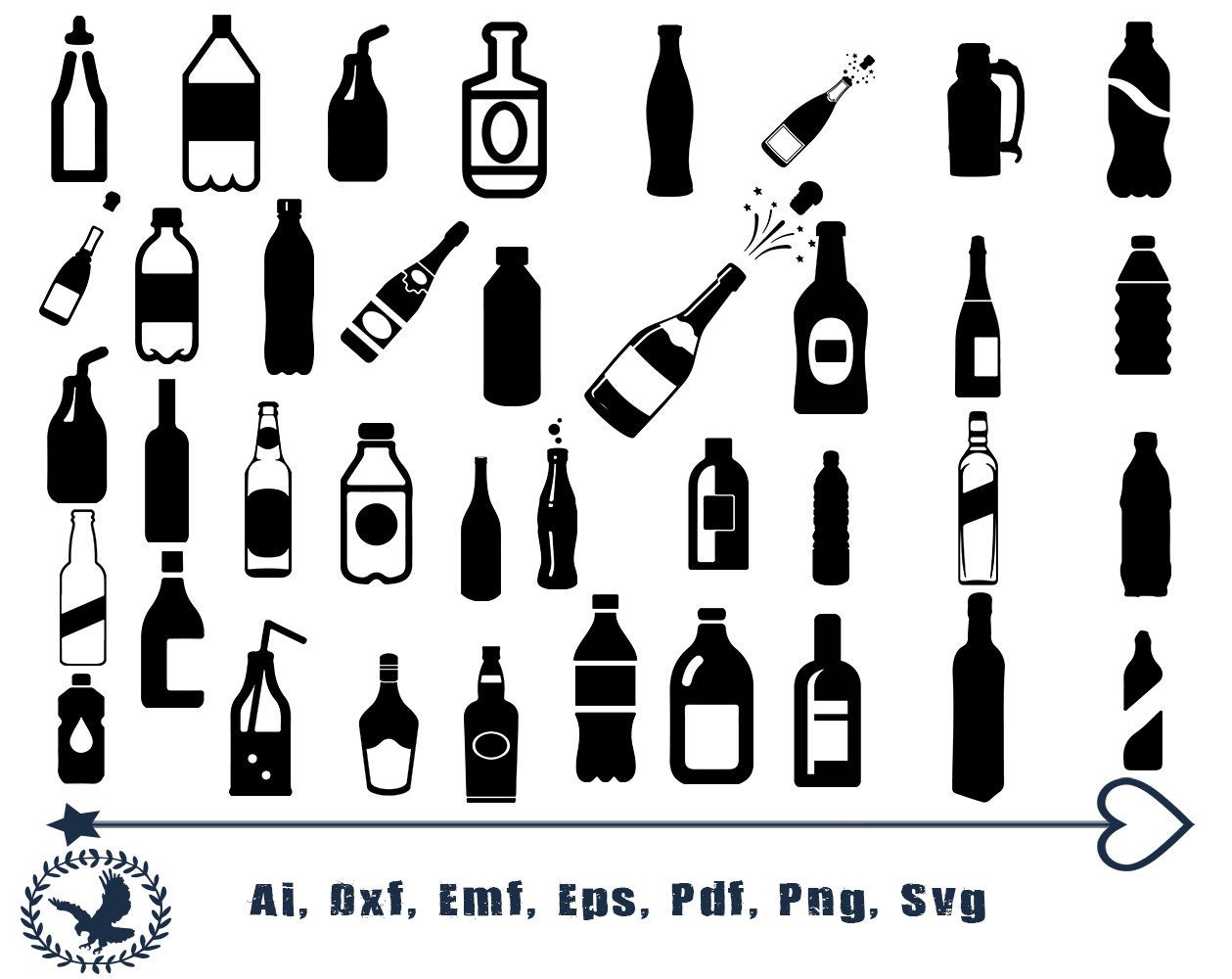 Download Bottles With Label Svg Files For Silhouette Cameo And Cricut Etsy