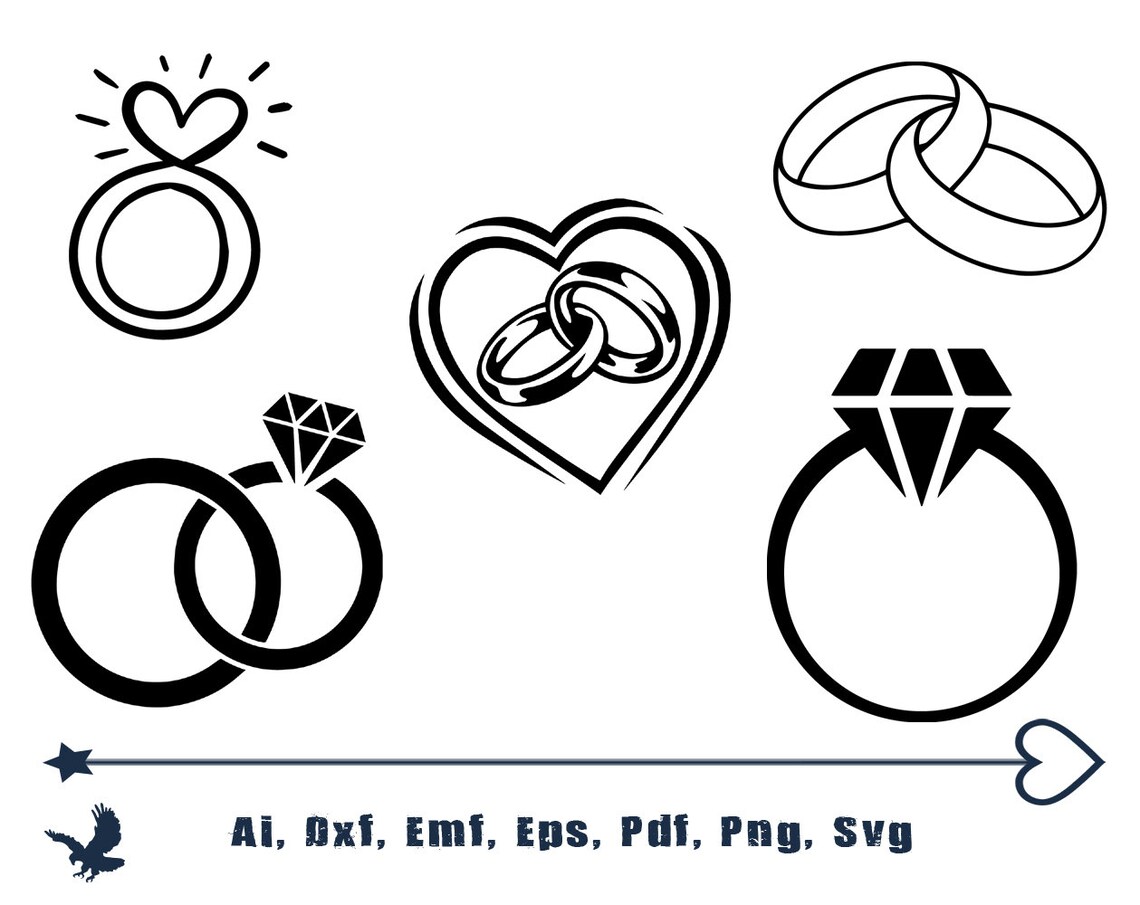 Engagement Ring Svg Engagement Ring Clipart Dxf Diamond - Etsy