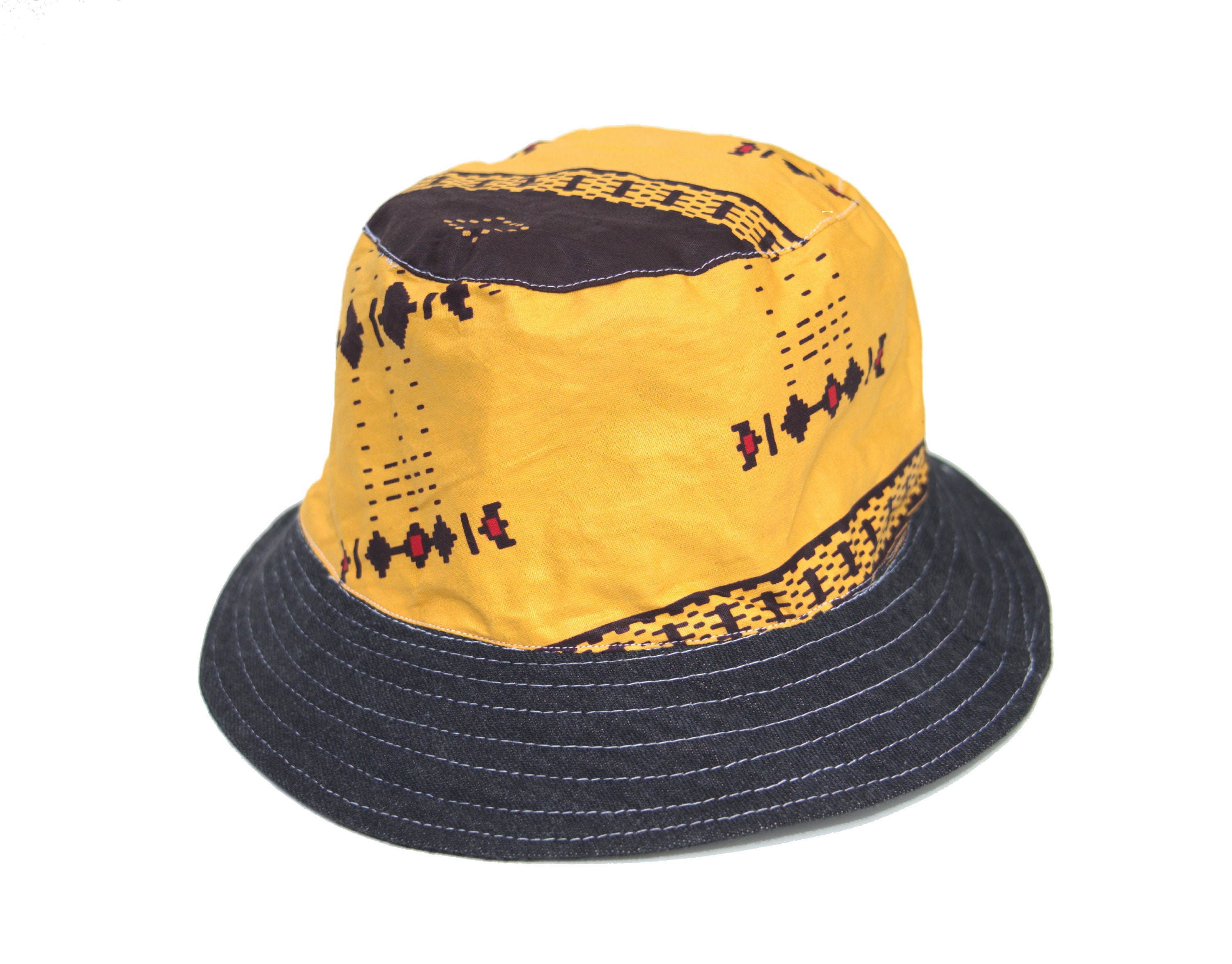 African Wax Print Bucket Hat/reversible/kitenge Sun Hat  display picture 3