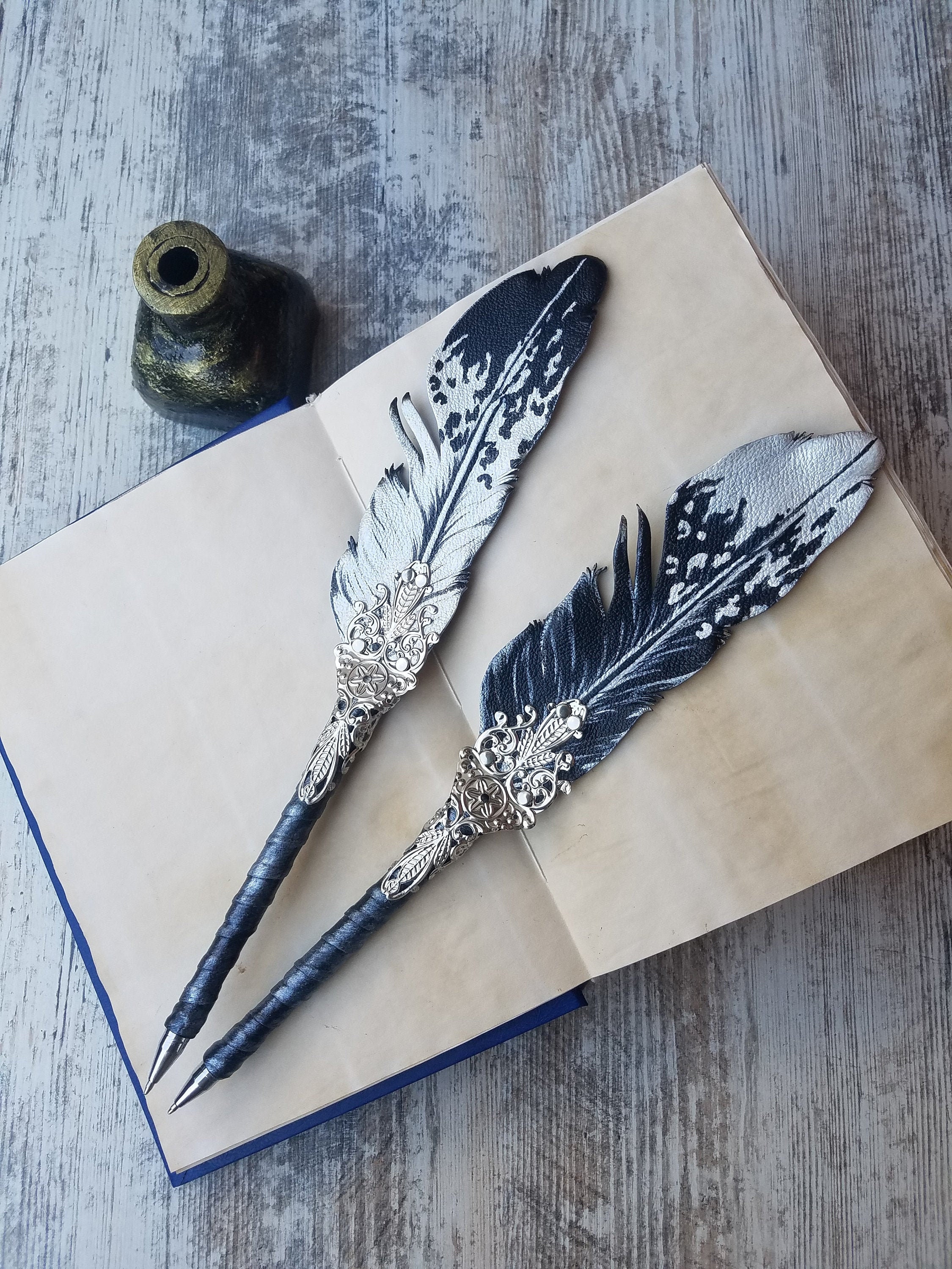 Retro Quill Natural Turkey Feather Dip Pen Caligraphy Fountain