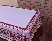 Crochet tablecloth Cotton table covers Rectangle Rustic tablecloth Table decorations For kitchen Wedding and holiday tablecloth