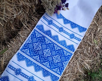 Handcrafted Ukrainian Rushnyk: Embroidered Wedding Table Runner (74x13)