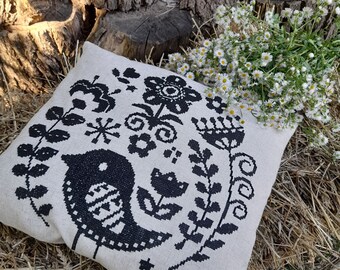 Embroidered Throw Pillow 17*20 Ornament Decorative Pillow Hand Embroidered Cushion Home Decor  Gift for home Ethno ornament