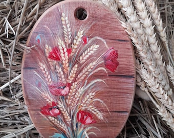 Decorative small cutting board  9*6 inch Decorative board on the  wall  Kitchen decor Home decor Hand painted