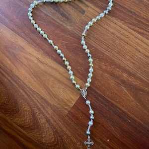 Stunning rosary made of  tri-color glass beads