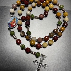 Beautiful rosary made of moolokite beads