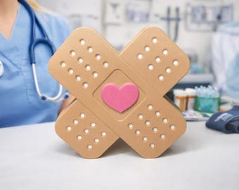 Hjärtformad pennhållare för plåster, present till sjukvårdspersonal, sjuksköterska, uppskattning