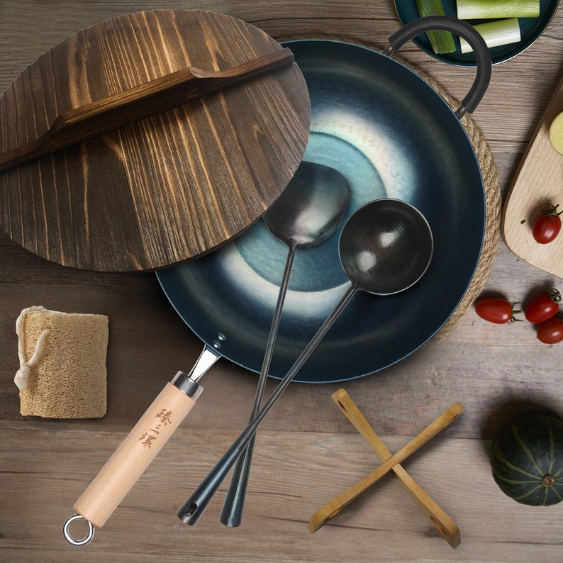 Zhensanhuan Chinese Traditional Hand Hammered Iron Woks Flat Etsy